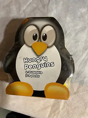 Pack Of 4 Ice Packs For Kids Lunch Boxes Hungry Penguins. Freezer Blocks. • £7.50