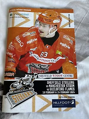 Sheffield Steelers Official Matchday Programme Feb 2024 Vs Manch Storm & Guildfo • £3.50