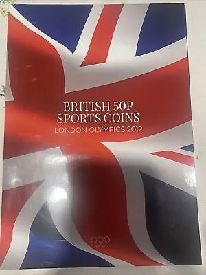 RARE LONDON 2012 OLYMPICS 50p FULL SET + TEAM GB 50p IN ALBUM CIRCULATED COINS • £65
