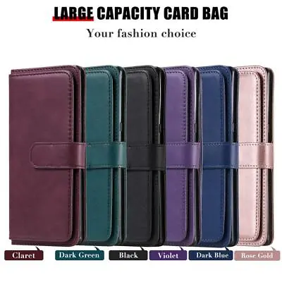 For Various Models 10 Card Multifunction Photo Frame Wallet PU Leather Case New • $12.98