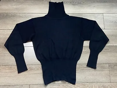 VTG Meister Black Turtleneck Sweater  L/S Women’s Tight Knit Wool Blend Sz S • $22.99