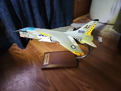 F-8 Crusader Airplane Desktop Wood Model Cool Man Cave Toys Decor  • $225