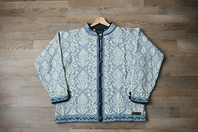 Dale Of Norway Casual 100% Pure New Wool Cardigan Sweater Blue Pattern M • £67.40