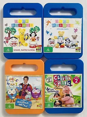Play School Giggle And Hoot Charlie Chalk DVDS Bulk Lot ABC Kids DVD Bundle • $19.95