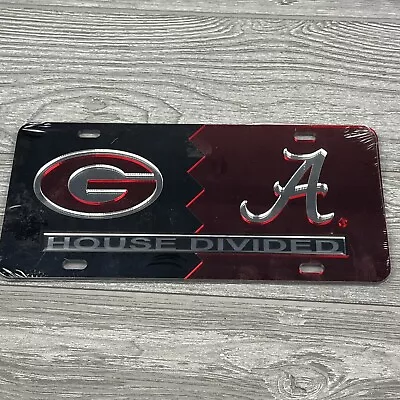 ALABAMA CRIMSON TIDE GEORGIA BULLDOGS House Divided Mirror License Plate Car Tag • $27.95