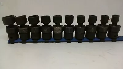 Matco Tools SBUPM106V 3/8 Dr Impact Swivel Socket Set 6pt 10pc NICE! W/ Rail • $199.99