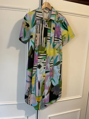$39 • Buy “gorman” Multicoloured Cotton Collared Button/tie Shift Dress Sz 8-12 Euc