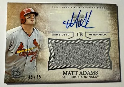 2015 Topps Triple Threads Unity Auto Jumbo Relics /99 Matt Adams Auto Cardinals • $9.99