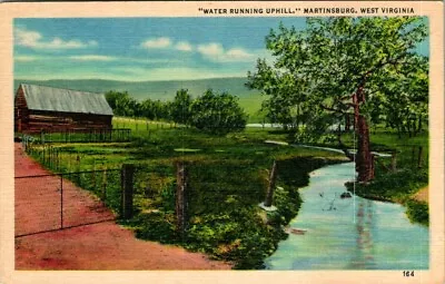 C79-3534 Water Running Uphill Martinsburg Wv. **postcard. • $0.01