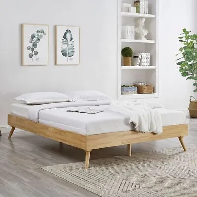 $447.48 • Buy Natural Oak Ensemble Bed Frame Wooden Slat Queen