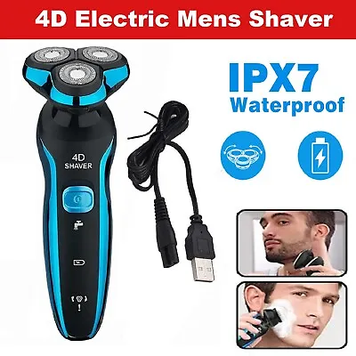 4D 3 Head Cordless Electric Shaver Razor Beard Trimmer Men's USB Charging AUS • $32.99