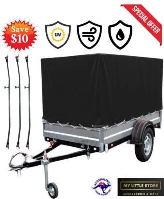 Box Cage Trailer Cover 7x5x2 - Weather Proof (Roof Support Bars Optional Combo) • $158