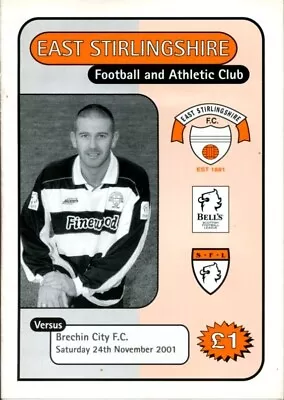 A24 East Stirlingshire V Brechin City 24/11/01 Division 3 • £1.75