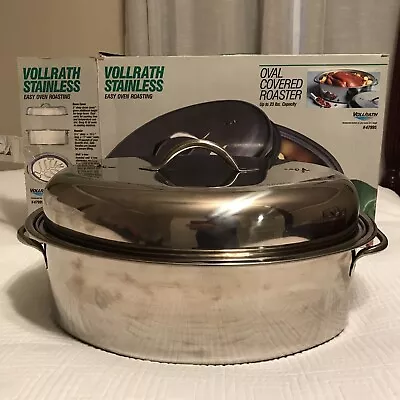 Vollrath Stainless Steel Oval Roaster/ Roasting Pan: 19x 12”x 9  • $34.90