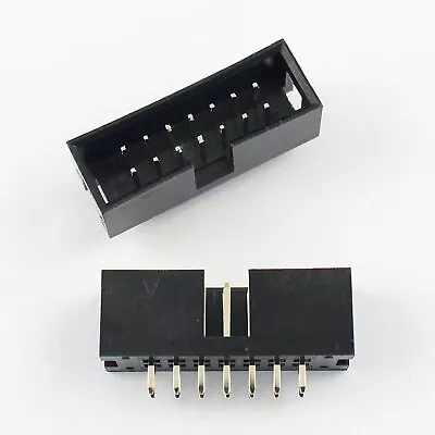 5Pcs 2.54mm 2x7 Pin 14 Pin Straight Male Shrouded Box Header PCB IDC Connector • $0.99