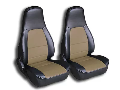 Iggee Custom Fit 2 Front Seat Covers For Mazda Miata 1990-1997 Black/beige • $159