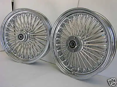 CHROME MAMMOTH FAT 52 SPOKE WHEELS 18x3.5 / 18x3.5 TOURING SOFTAIL HARLEY • $1189.95