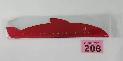 Children's Aluminium Fish Shaped Ruler   Metallic Red • £3.49