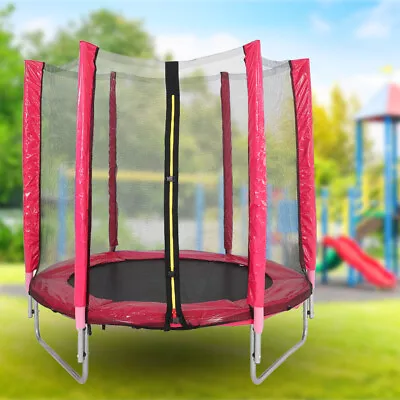 5FT Trampoline With Safety Net Child Kid Outdoor Garden Round Rebounder Mat 45KG • £69.95