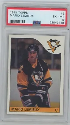 1985 Topps #9 Mario Lemieux PSA 6 Rookie RC Penguins NHL  • $220
