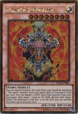 Yu-Gi-Oh Card - PGL2-EN082 - MASTER HYPERION (gold Secret Rare Holo) - NM/M • $2.89