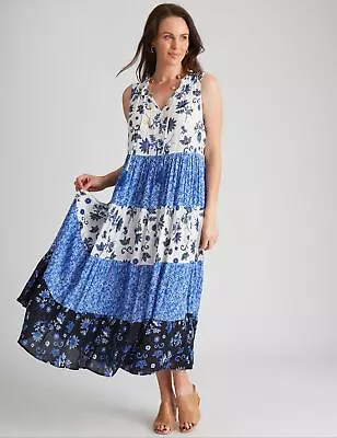 $22.47 • Buy Millers Mixed Print Tiered Maxi Dress Womens Size 18