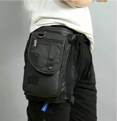 Men's Tactical Military Leg Bag Hip Drop Belt Waist Pack Travel Riding Hiking • £11.49