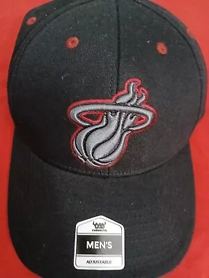 Miami Heat Snapback Hat Black Logo Red Outline OSFA Fan Favorite • $18