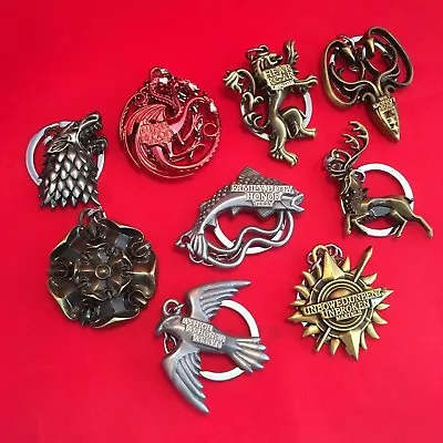 A Game Of Thrones - Metal Keyring Key Ring Chain - Stark Targaryen Greyjoy - NEW • £3.20