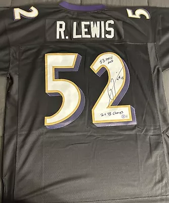 Ravens Ray Lewis Authentic Signed Mitchell & Ness Jersey! Multiple Inscriptions! • $50