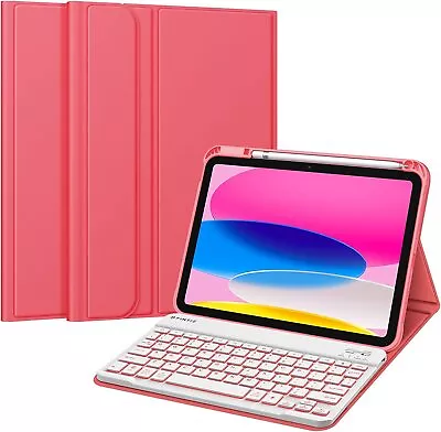 Backlit Keyboard Case For IPad 10th Gen 10.9 Inch 2022 Soft TPU Back Cover Stand • $19.49