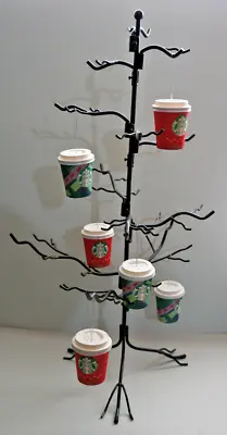 Metal Ornament Tree  Jewelry Display 27  Tall W Mini Starbucks Cups • $36