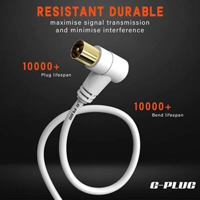 £4.99 • Buy 5m Long TV Aerial Right Angle Plug Adapter Coaxial Satellite Cable TV🔥NEW🔥