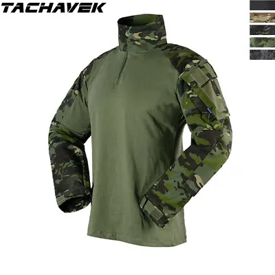 Mens Long Sleeve Tactical T-Shirt US Army GEN3 Military Combat Casual Shirt Camo • $32.29