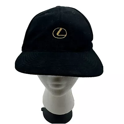 Vintage Lexus Black Adesa Dallas Dealership Strap Back Otto Cap Hat Embroidered • $25.50