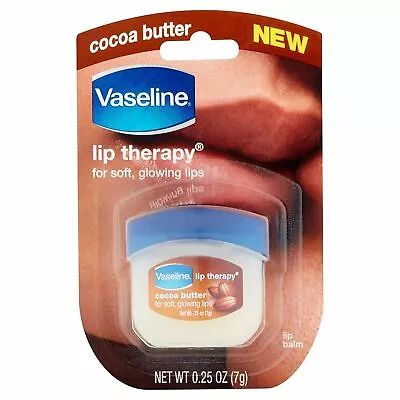 Vaseline Lip Therapy Petroleum Jelly Soft Glowing Cocoa Butter .25oz Pack Of 12 • $44.46