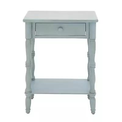 Zimlay Farmhouse Light Turquoise One-Drawer Side Table 60118 • $147.60