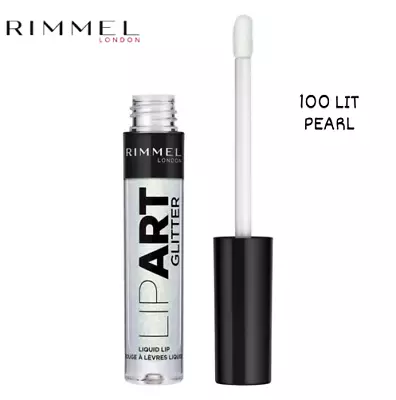 Rimmel Lip Art Glitter Lip Gloss 100 Lit Pearl Glossy Transparent Clear Lipgloss • £4.99