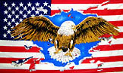 USA EAGLE FLAG 5’ X 3’ United States Of America American Flags • £6