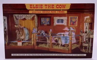 Elsie The Cow & New Twins Borden's Fine Foods Vintage Advertising Postcard • $3.99