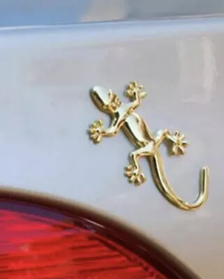 NEW 4” 3D Gold Metal Gecko Lizard Car / Laptop / Phone / Wall Decal Sticker • $9.99