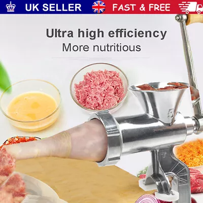 Manual Rotary Meat Grinder Mincer Machine Food Aluminium Alloy Sausage Maker。 • £20.33