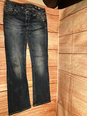 Womens Miss Me Easy Boot Jeans 29x32 Mid Rise Blue 1stud Missing From Tag • $32.99