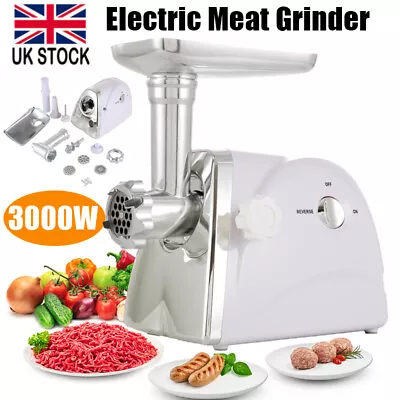 3000W Electric Meat Grinder Food Sausage Maker Filler Kitchen Mincing Machine • £51.99