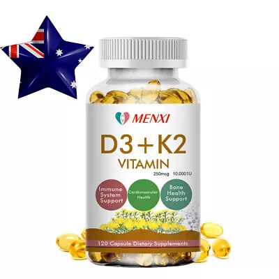 MX Vitamin K2(MK7) D3 10000IU Vitamin Supplement Boost Immunity & Heart Health • $21.68