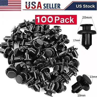 100 Pcs Bumper Clips 10mm Hood Fender Push Rivets Retainer Fasteners For Honda  • $6.69