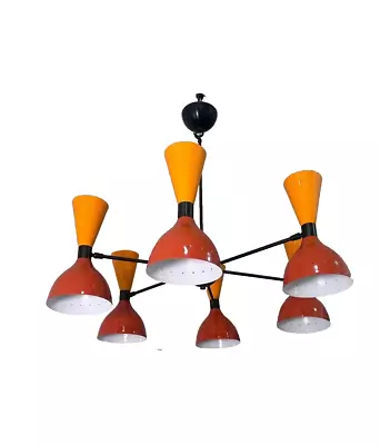 6 Arms 12 Light Handcrafted Brass Sputnik Pendent Chandelier Modern Mid Century • $272.44