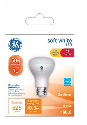 GE 41319 LED R20 2700K Warm Soft White 525 Lumens LED Light Bulb  7 Watt • $15.77