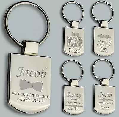FATHER OF THE BRIDE Keyring BOXED - ENGRAVED FREE Metal Key Ring - WEDDING GIFT • £6.99