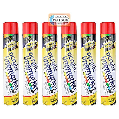 £31.06 • Buy Red LINE MARKER Survey Spray Paint Car Parks Roads Warehouse 750ml Pack Of 6